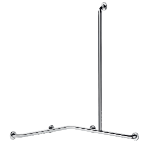 Poręcz natryskowa poziomo-pionowa Ø32 , model prawy , Inox satynowy