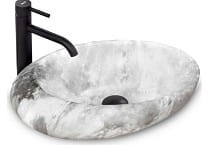 ROXY C STONE Umywalka nablatowa, owalna 49x31 cm , light grey