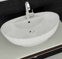 CINDY  Umywalka nablatowa, stojąca 59x40 cm , biała