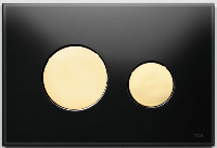 TECE loop Przycisk spłukujący do WC , szkło czarne/przyciski złote