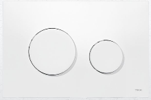 TECE loop Przycisk spłukujący do WC  , szkło białe/przyciski białe