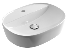 RONITY Umywalka nablatowa bez korka , owalna , biała
