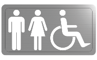 Piktogram samoprzylepny , „Osoba niepełnosprawna K/M " , Inox satynowy