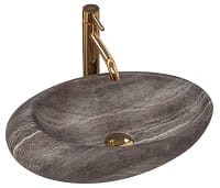 ROXY A STONE Umywalka nablatowa, owalna 49x31 cm , dark grey
