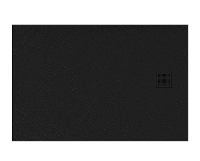 MORI Brodzik posadzkowy 100x90 cm prostokątny, czarny