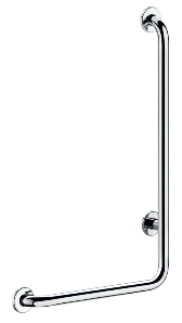 Poręcz natryskowa w kształcie litery „L” Ø32, H. 750 mm , model lewy , Inox satynowy