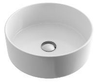 OVIA Umywalka nablatowa bez korka , okrągła , biała