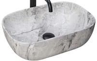 LIVIA STONE Umywalka nablatowa 46,5x33,5 cm , szary ciemny