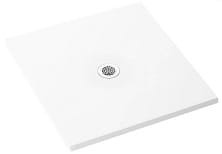 FRESCO Brodzik posadzkowy kwadratowy 80x80x1,3 cm, biały połysk