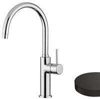 FUTURO Bateria umywalkowa 46 cm , bez korka ,wylewka zagięta , czarna