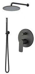SLATE BLACK Zestaw natryskowy podtynkowy z deszczownicą 20 cm , czarny