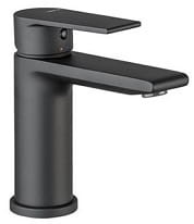 TIMEA BLACK Bateria umywalkowa 15 cm z korkiem , czarna