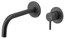 MAIRA BLACK Bateria umywalkowa podtynkowa z korkiem , czarna