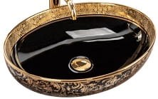 MARGOT Umywalka nablatowa 52x40 cm , złota/czerń