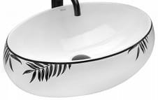 SHILA Umywalka nablatowa 46,5x31 cm , biała /czarna