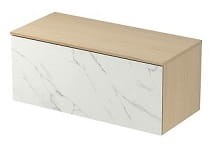 INVERTO Szafka z blatem 100 cm , calacatta/dąb