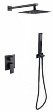BESCO Modern/VARIUM II Zestaw prysznicowy podtynkowy , deszczownica ultraslim, czarny matt