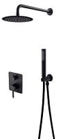 BESCO Decco/Illusion I Zestaw prysznicowy podtynkowy , deszczownica slim, czarny matt