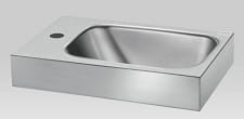 LAVANDO Umywalka do WC, 45x30 cm z otworem z lewej , stal nierdzewna