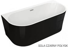 SOLA Wanna wolnostojąca przyścienna 160 x 75 cm , czarny połysk