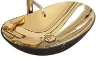 ROYAL GOLD/MARBLE BLACK Umywalka nablatowa 60x36 cm , złoty/czarny 