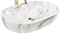 CLEO SHINY AIAX Umywalka nablatowa 61x41 cm , imitacja kamienia