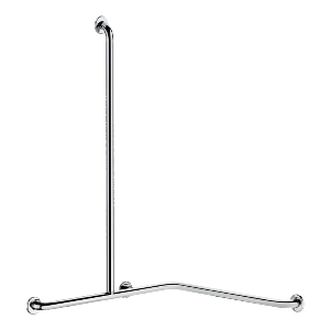 Poręcz natryskowa poziomo-pionowa Ø32 , model lewy , Inox satynowy