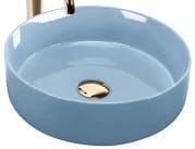 SAMI L.BLUE SHINY Umywalka nablatowa 36 cm , niebieski