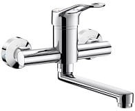 Bateria ścienna do umywalki , ruchoma wylew , L.20 cm , regulator ciśnienia