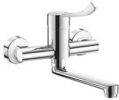 Mechaniczna Bateria ścienna z regulatorem ciśnienia , L.200 , uchwyt Higiena , mimośrody stand