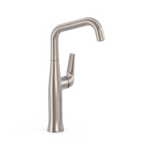 TRES FUJI Wysoka bateria jednouchwytowa umywalkowa z boczną dźwignią, kolor stal