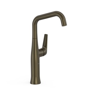 TRES FUJI Wysoka bateria jednouchwytowa umywalkowa z boczną dźwignią, czarny brąz