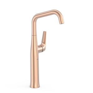 TRES FUJI Bateria jednouchwytowa XL umywalkowa z boczną dźwignią, matowe różowe złoto 24k