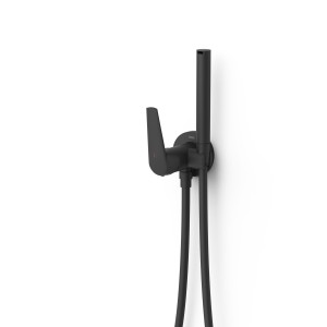 TRES FUJI Bateria jednouchwytowa podtynkowa z natryskiem do toalety, czarny mat