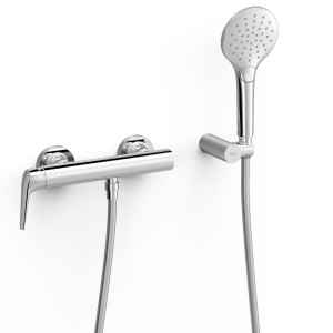 TRES FUJI Bateria jednouchwytowa ścienna prysznicowa, chrom