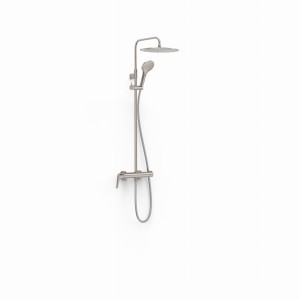 TRES FUJI Zestaw baterii jednouchwytowej naściennej 2-drożnej prysznicowej, kolor stal