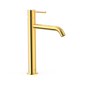 STUDY Wysoka bateria jednouchwytowa umywalkowa- złoto 24K