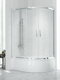 NEW MAXIMA  Kabina prysznicowa  100x80 niska asymetryczna czyste