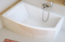 MAGNUS Wanna akrylowa asymetryczna L 160x95 cm , biała