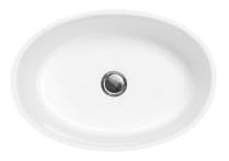 BESCO UNIQA B&W Umywalka nablatowa 46x32x17 cm ,biało-czarna