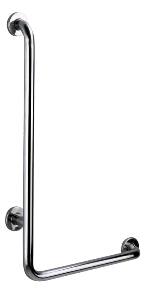 Poręcz natryskowa w kształcie litery „L” Ø32, H. 750 mm , model prawy , Inox satynowy