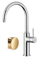 FUTURO Bateria umywalkowa 46 cm , bez korka ,wylewka zagięta , złota