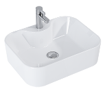 FIONA Umywalka ceramiczna , nablatowa , 48 cm biała