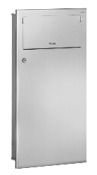 Pojemnik na odpady z zapadnią , podtynkowy , satynowy