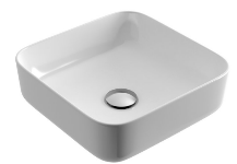 CORI Umywalka nablatowa 38 cm , kwadratowa , biała