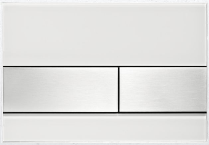 TECE square Przycisk spłukujący do WC , szkło białe/przyciski stal szczotkowana