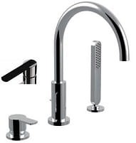 SURF Bateria nawannowa 3-otworowa z zestawem prysznicowym , uchwyt czarny