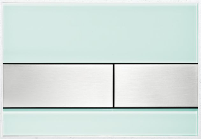 TECE square Przycisk spłukujący do WC , szkło zielone/przyciski stal szczotkowana