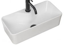 MERY Umywalka nablatowa 50,5x25 cm , z otworem na baterię , biała