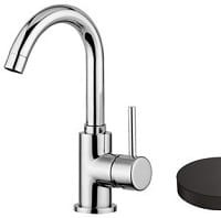 FUTURO Bateria umywalkowa 28 cm , bez korka ,wylewka zagięta , czarna